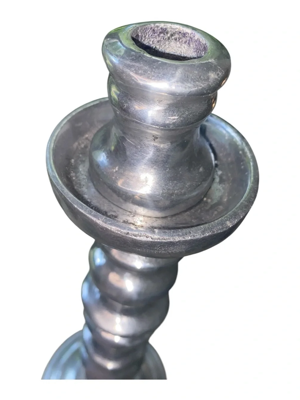 Vintage Baluster Tall Candlestick Heavy Metal Silver (Tone) Candle Holder 14” - Picture 5 of 9